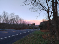 Looking South on Route 63 from the trailhead of the Larkin State Park Trail