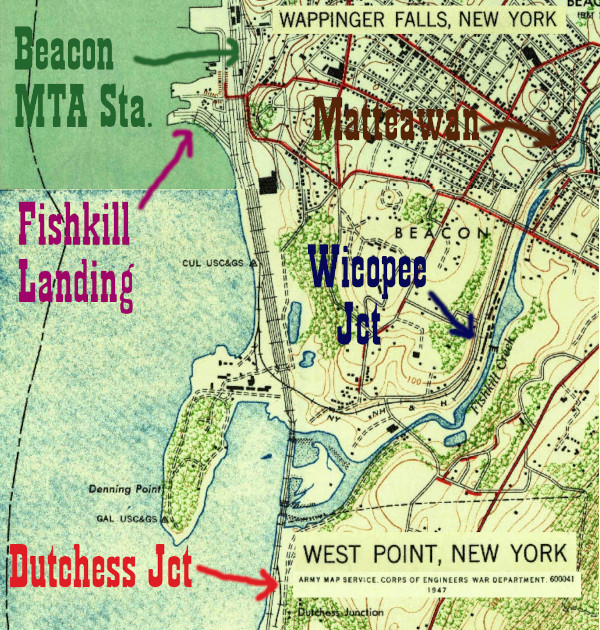 A map of the immediate Beacon Area, using 1947 Army Map Service 7.5 minute quadrangles