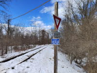 Looking north (railroad west) from the Denning's Point crossing, towards Fishkill Landing.