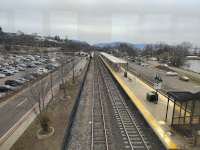 A view of the modern Beacon Station from its footbridge