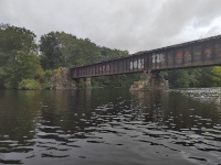 Facing south, the eastern abutments of the trestle