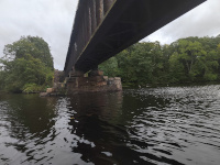 Going under the trestle
