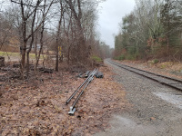 A shot from a similar location, still facing north on Depot Road and railroad east towards Providence, but moved a few feet to the east onto the right of way