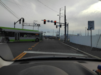 Looking Southeast at the Oakwood Ave Crossing with a CTfastrak bus passing in front