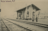 A vintage photo of the Cranston / Print Works depot