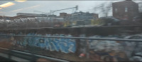 A view of the Dike Street Station Site from southbound MBTA Train № 815.