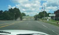 Looking north on Main Street in East Hartford at the HP&F bridge