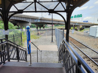 The north end of the in-use platform at Hartford Union Station