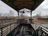 Looking south from the south end of the Hartford Union Station island platform