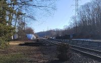 The start of the junctio with the former Shepaug Valley Railroad, now a spur to the Housatonic RR's lumber distribution facility