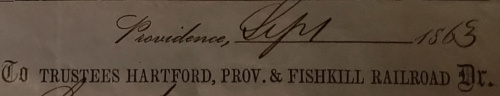 The railroad name from an 1863 freight bill