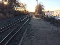 End of the Manchester Station Platform, looking towards Buckland in 2017
