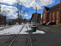 Looking west at the Churchill St crossing towards Wicopee Junction