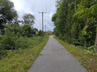 Looking west towards Moosup along the paved section of the Moosup Valley Trail