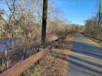 A view on the eastern part of the paved section with the river