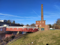 A view from the trail of the historic mill operated by the Rogers Corp