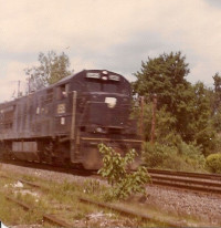 A photo of Penn Central U30-C 6535 from 1976