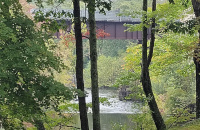 The trestle spanning the South Branch of the Pawtuxet River at River Point