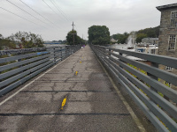 On the trestle over the South Branch of the Pawtuxet at River Point. This is looking east.