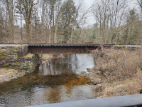 A view of the bridge over Merrick Brook just west of the station site at Scotland