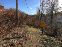 The original end of the Cheney Rail Trail, north of the Center Street Bridge