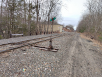 Looking east towards Hartford and Providence at the switch to a siding