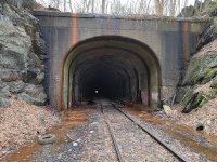 The east portal of the Pequabuck Tunnel