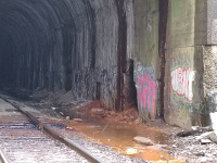 A shot into the eastern portal of the tunnel, showing some of the interior