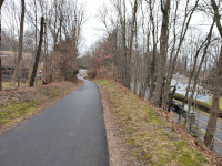 This shows the decent of the modern rail trail as we head west towards Phoenix Ave