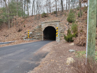 Looking towards the north at the south portal of the Vernon Tunnel
