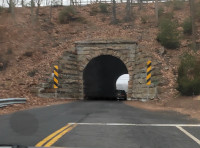Looking through the tunnel from the south portal