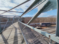 A representative view from on top of the Willimantic Foot Bridge